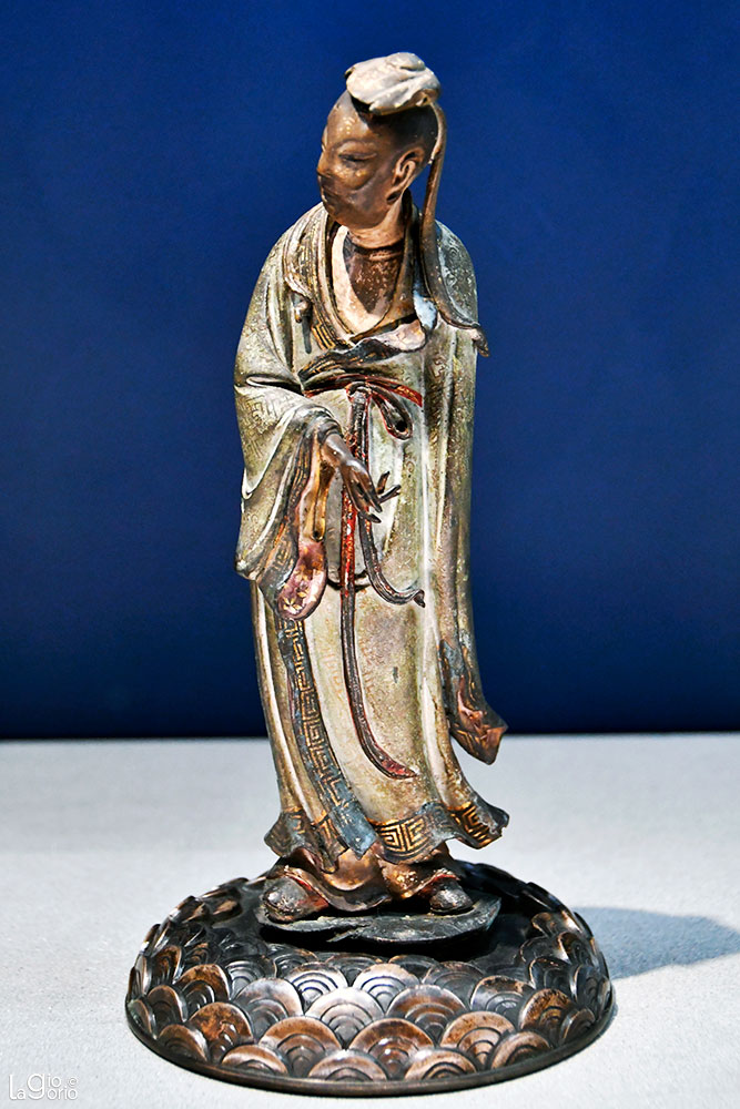 L'immortel taoïste Lū Dongbin · Bronzo dipinto (1368 1644)
