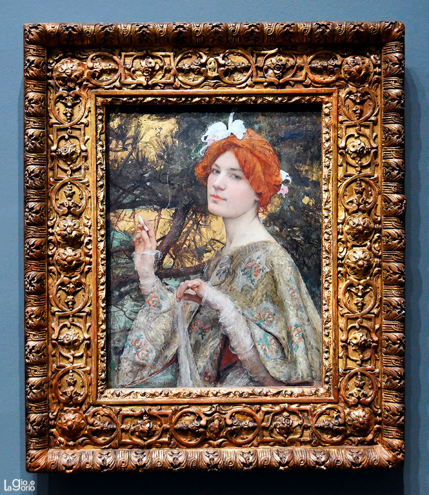 Femme à l'orchidée · Edgard Maxence · Olio su tela (1900)