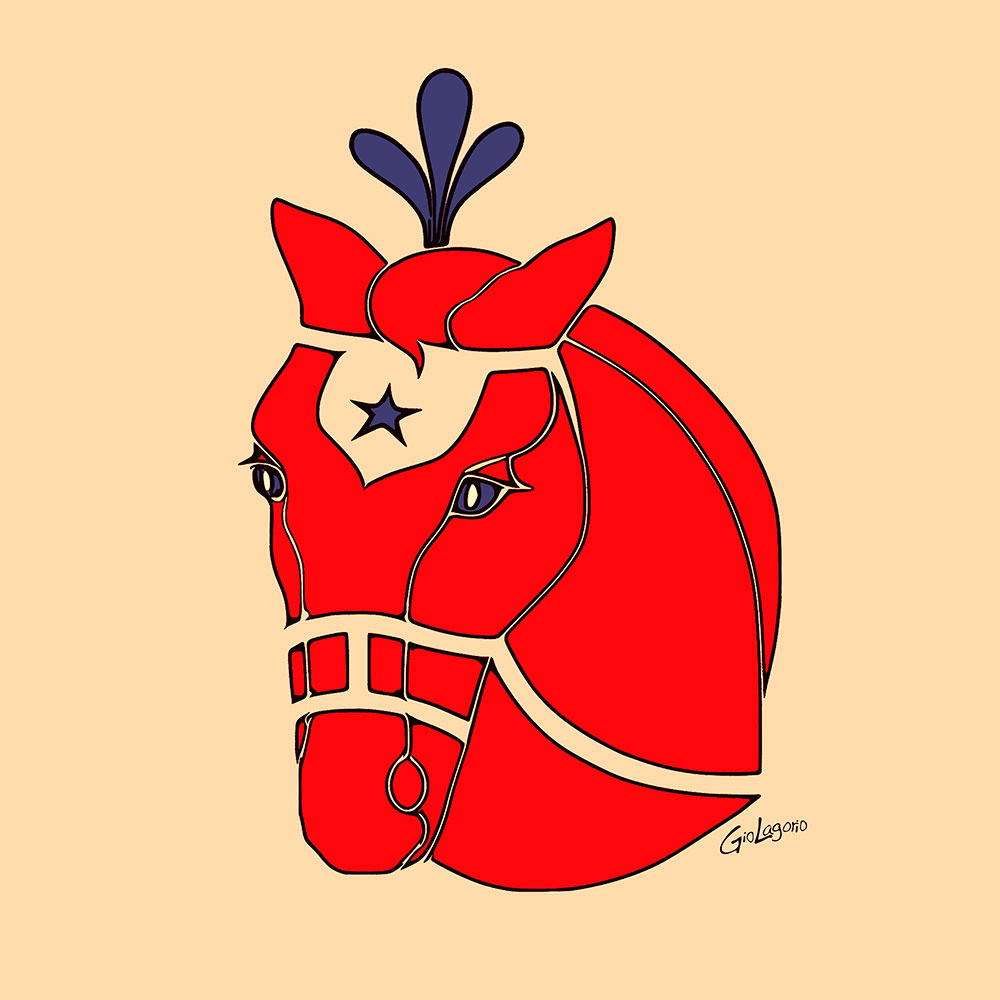 Circus Red Horse ·  cm60X60