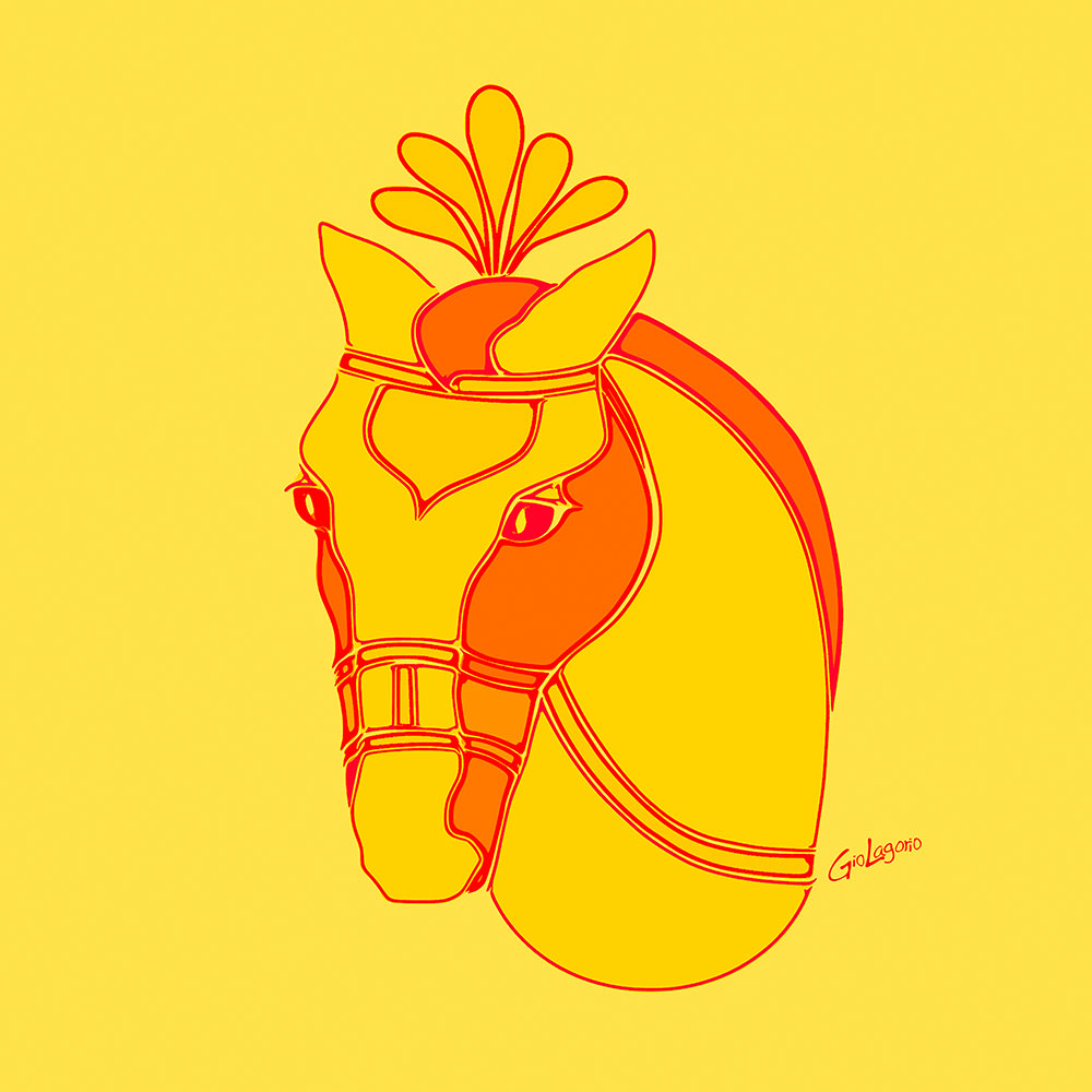 Circus Yellow Horse · cm 60X60